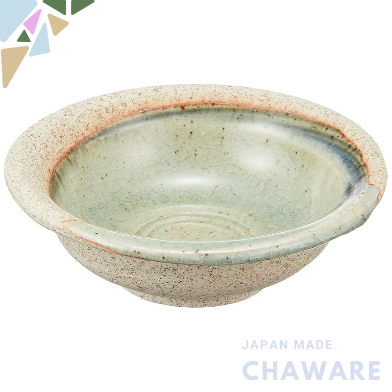 Seto Ware Gray Ash-Glazed Round-Pattern 17cm Salad Bowl - Made in Japan