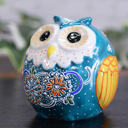 Waza no Kura Kutani Ware Ceramic Owl Figurine — Luxury Hand-Painted Good Luck Home Décor Gift