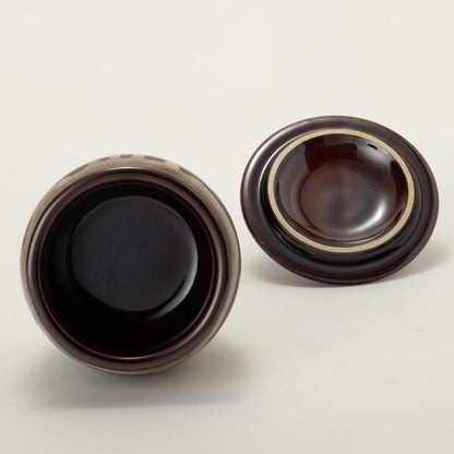 TAMAKI Mini Amber Storage Jar 240ml - Mini Kame Jar 8.8×9.5cm Made in Japan T-534946