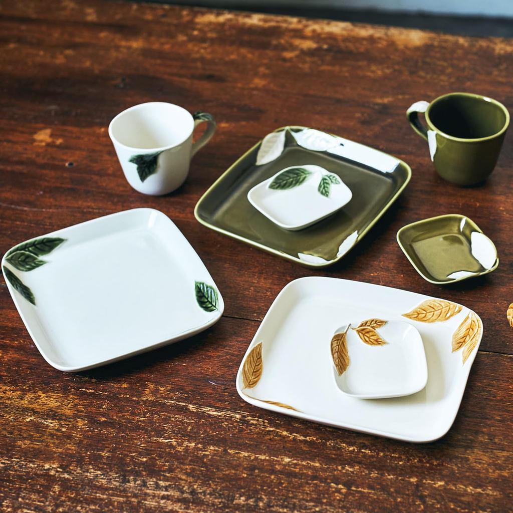 aito Konoha Rectangular Mino Ware Plate – Microwave & Dishwasher Safe, Made in Japan (S & L, Multiple Colors)