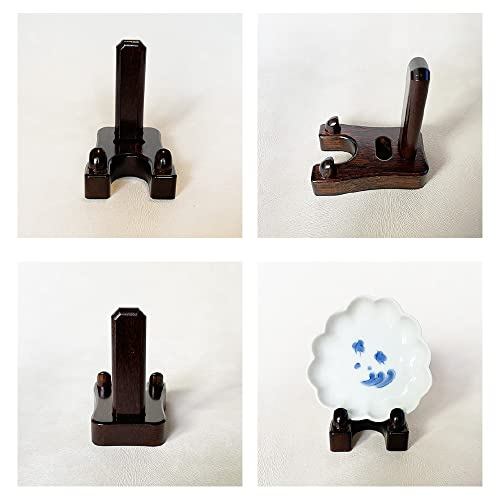 Kishu Wooden Backrest Display Stand — Japanese-Made Adjustable Easel for Plates, Frames, Photos and Books