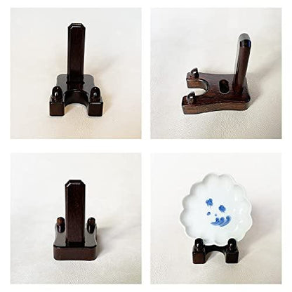 Kishu Wooden Backrest Display Stand — Japanese-Made Adjustable Easel for Plates, Frames, Photos and Books