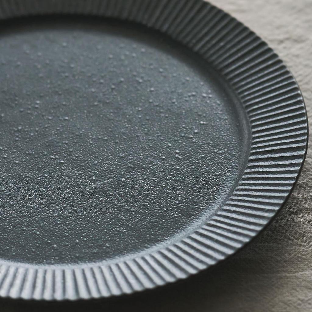 Aito Conti Stone-Textured Mino Ware Ceramic Plates & Bowls — Industrial Design, Microwave & Dishwasher Safe, Made in Japan