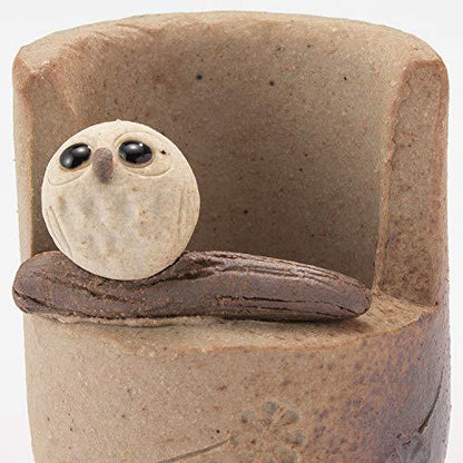 Shigaraki Ware Ceramic Owl Incense Holder & Dish — Made in Japan