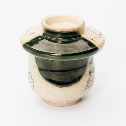 Seto ware Oribe gourd steamer bowl beige 9.5cm microwave/dishwasher safe Made in Japan