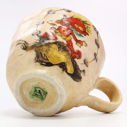 [made in japan] Mino Ware Kazuto Wada Raijin Mug with Decorative Box, Model 105-0019 – Traditional Japanese Craftsmanship Ideal for Collectors and Gifts