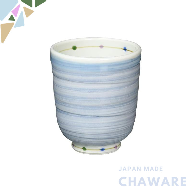 【made in japan】
Hasami Porcelain Lightweight Large Teacup with Colorful Dot Pattern in Blue, Microwave and Dishwasher Sa