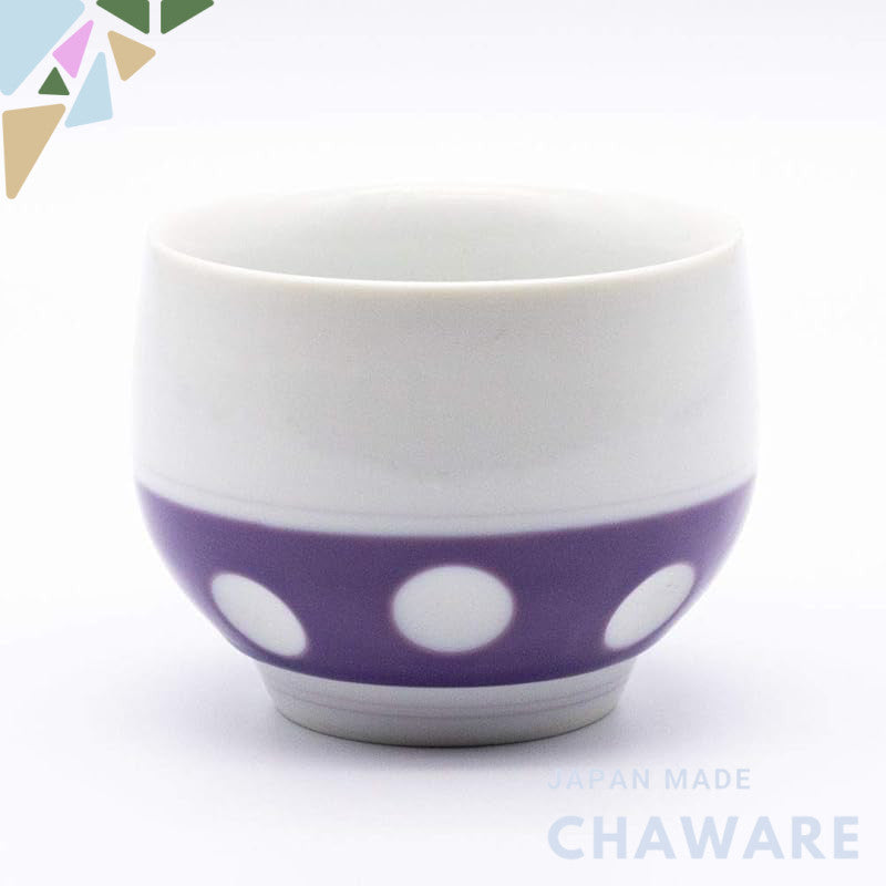 【made in japan】
Yoshida Yaki Fukuzen Kiln Gyokusen Tea Cup, Polka Dot Design, Purple, Size 8x6cm, Capacity 140ml, Microw