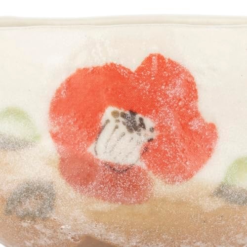 【made in japan】Japanese Tea Cup - Ippuku Bowl with Camellia Design, Mino Ware, Made in Japan, Unique Traditional Tableware, Perfect for Tea Lovers, SKU 21463