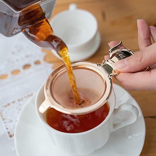 【made in japan】
Aoyoshi Casual Product Tea Time Tea Strainer Set in Pink Gold - Japanese Anti-Bacterial Tea Infuser for Perfect Brewed Tea