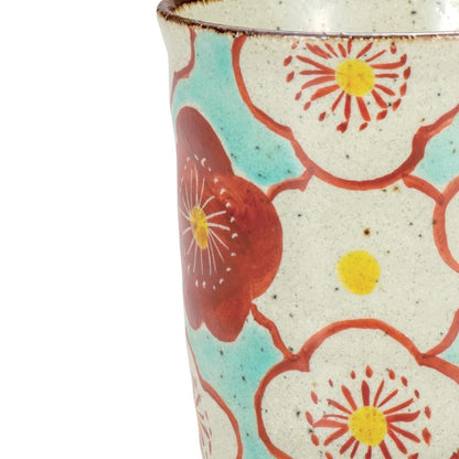 Kutani Porcelain Iwataya - Unique Kutani Mug with Plum Blossom Pattern K8-850, Perfect for Tea or Coffee Loverschaware