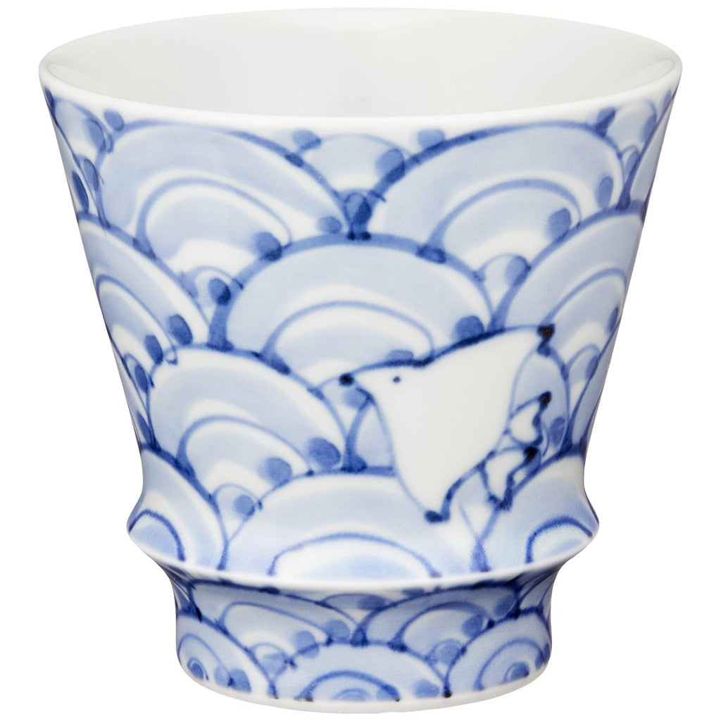 [Made in Japan] Arita Ware "Ultimate Shochu Glass" Waves and Seagulls Tumbler, approx. 280ml Capacity, Ceramic, Microwave and Dishwasher Safe, Made in Japan, Product Code 98844