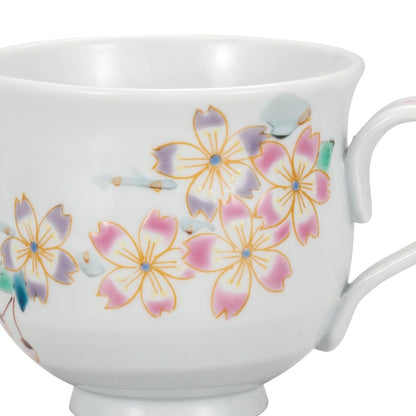 Kutani Porcelain Iwataya "Kutani-Yaki" Mug with Japanese Cherry Blossom Design, Daishi Kiln K8-886chaware