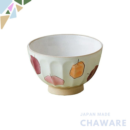【made in japan】
World Create Aizome Floral Rice Bowl, Arita Porcelain, Red Apple Design, Item No. 13864 - Perfect for Ja