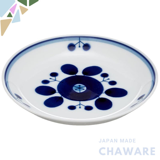 Hakuji Pottery Bloom Bouquet Blue Plate S, Approximately 11cm, Made in Hasami, Japan - Elegant Japanese Ceramic Dinnerwa