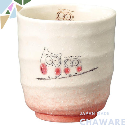 【made in japan】
Soufune Kiln Sushi Teacup with Owl Design - Red, 8.5cm Diameter x 9.2cm Height, Perfect for Tea Lovers, 