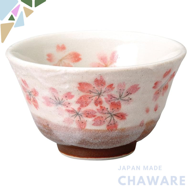【made in japan】
Munehō Kiln Sakura Tea Cup, Heian Cherry Blossom Design, Reversed Chawan Type, Red, φ9.5×5.8cm, Model 50