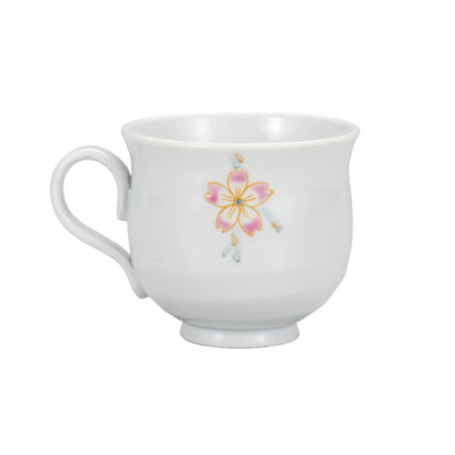 Kutani Porcelain Iwataya "Kutani-Yaki" Mug with Japanese Cherry Blossom Design, Daishi Kiln K8-886chaware