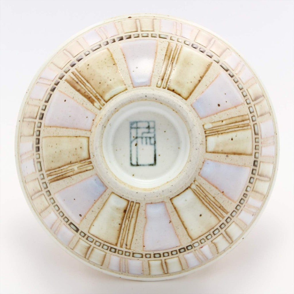 【made in japan】Hasami Porcelain Rice Bowl Small - Tile Art Design in Red, Perfect for Traditional Japanese Dining and Table Decoration, Ideal Gift for Home and Kitchen Enthusiasts.