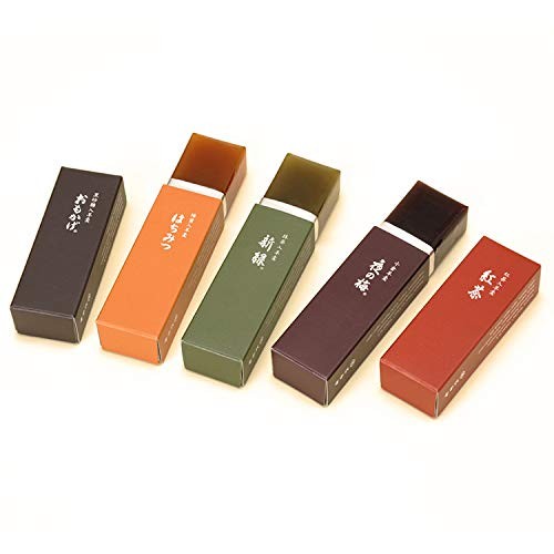 Toraya Yokan with Assorted Wrapping Papers (Set of 5) Includes Shop Bag - Traditional Japanese Sweet Treatschaware