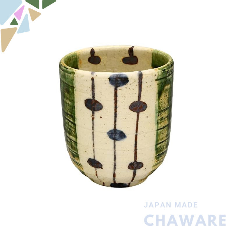 【made in japan】
Mino Ware "Nakagaki Renji" Oribe Sudare Tea Cup, Approximately 8cm Diameter & 9cm Height, Capacity 260ml