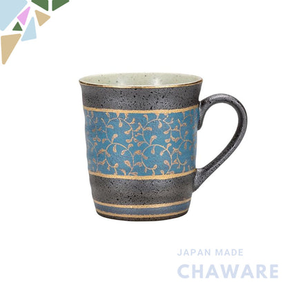 Kutani Ware Iwataya Mug Cup with Gold Floral Pattern K8-825 - Elegant Japanese Porcelain Coffee Mug Ideal for Your Home 