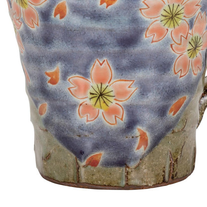 Kutani Ceramics - Iwataya Cherry Blossom Mug by Kuniyo Okada, K8-874 - Elegant Japanese Fine Porcelain Cup for Tea and Coffee Enthusiastschaware