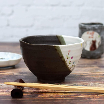 [made in Japan] Kutani Porcelain Small Rice Bowl "Hidamari" - Japanese Ceramic Tableware, Authentic Japanese-Made Donburi Dish, for Serving Delicious Meals