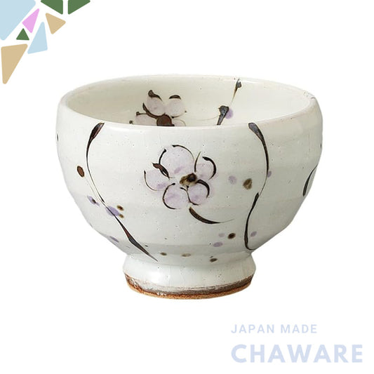 【made in japan】Ceramic Tea Bowl, 10.4×7 cm, Porcelain with Small Flower Design, Matcha Bowl, Cafe Bowl, Made in Mino, Ja