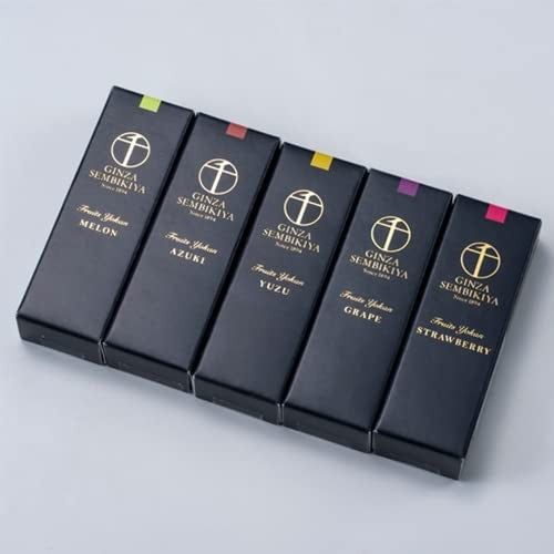Gift Set of Traditional Japanese Sweets - Wagashi Including Yokan from Ginza Senbikiya, Delicately Crafted Fruit Yokan from Ginza Patisserie. Ideal for Treats!chaware