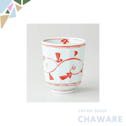 【made in japan】
Nishikai Ceramic 200ml Lightweight Teacup - Small Red Arabesque Design, Perfect for Tea, Model 42814, Id