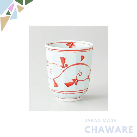 【made in japan】
Nishikai Ceramic 200ml Lightweight Teacup - Small Red Arabesque Design, Perfect for Tea, Model 42814, Id