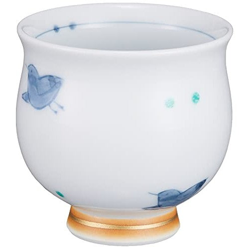 【made in japan】
Hasami Ware Mini Chawan Cup by Matsukou Pottery, GYAKU-KOU, Diameter 7cm, Aoyama Chidori with Blue Senkin Design, Product Code 139161. Perfect for tea lovers!