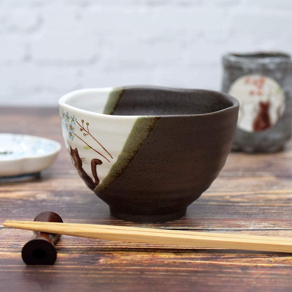 [made in Japan] Kutani Porcelain Small Rice Bowl "Hidamari" - Japanese Ceramic Tableware, Authentic Japanese-Made Donburi Dish, for Serving Delicious Meals