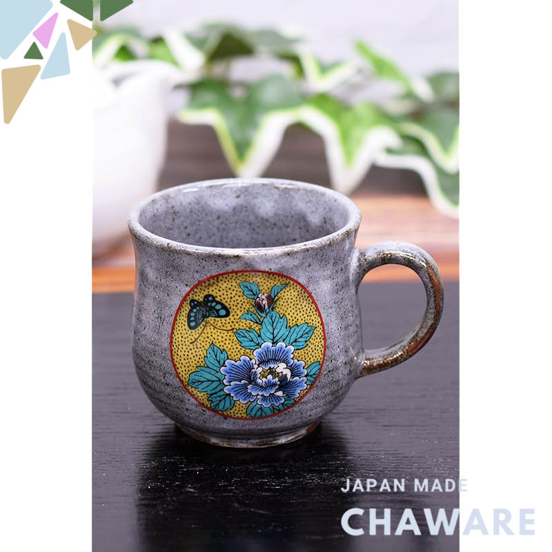 Stylish Kutani Ware Mug by Yoshidaya Featuring Peony Design - Premium Quality Japanese Ceramic Tableware, Perfect for El