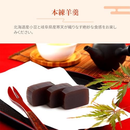 Kinoshita Seian Mini Bite-Sized Yokan (50g each) - All-Natural, Made in Japan, No Additives, Perfect Gift or Souvenir, Individually Wrapped, No Artificial Sweeteners, Colorants, Flavorings, or Emulsifiers (Set of 10, Traditional Yokan)chaware