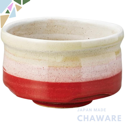Ale-net Matcha Bowl, Iridescent Red, Ceramic Mino Ware, Φ13×H8cm, Authentic Japanese Matcha Tea Bowl, Ideal for Traditio