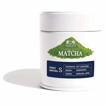Sōkyō Ceremonial Matcha Powder - Premium First-Flush Green Tea for Traditional Tea Ceremony and Lattes (30g, Shizuoka Ceremonial Matcha S)