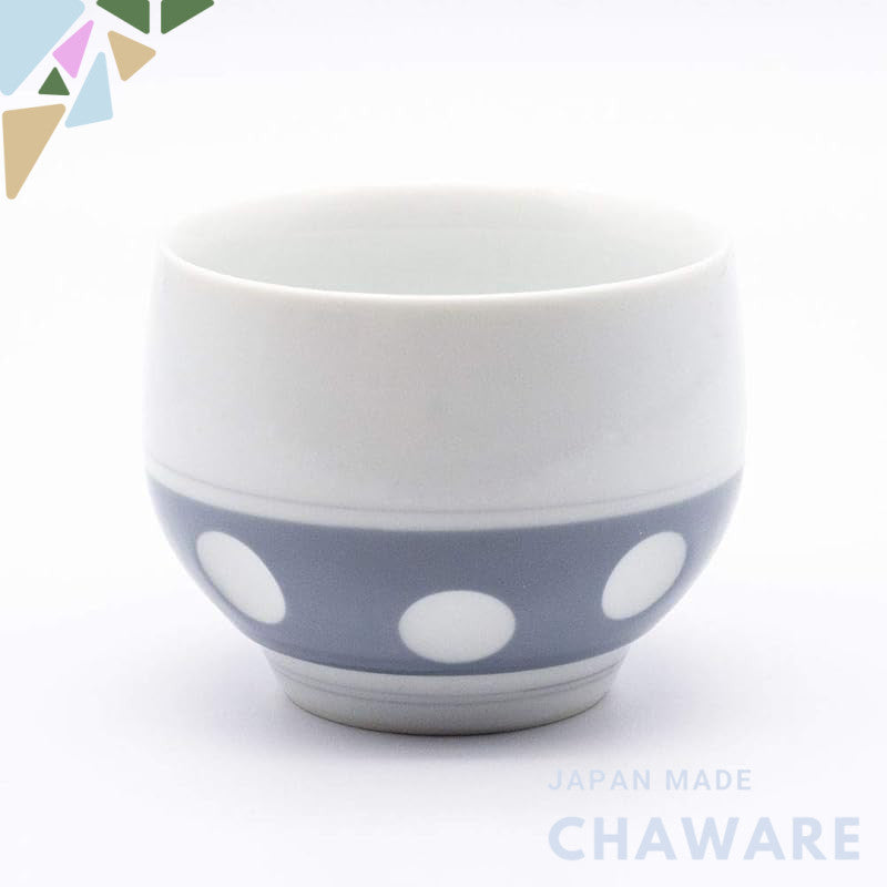 【made in japan】
Yoshida-Yaki Fukunagi Kiln Gyokusan Tea Cup, Gray Polka Dot, 8x6cm, 140ml Capacity, Microwave and Dishwa