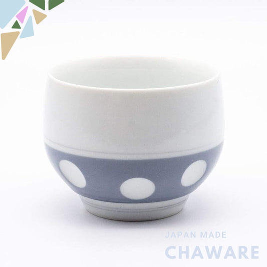【made in japan】
Yoshida-Yaki Fukunagi Kiln Gyokusan Tea Cup, Gray Polka Dot, 8x6cm, 140ml Capacity, Microwave and Dishwa