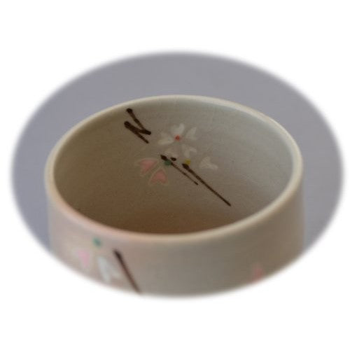 【made in japan】
Kyoto Ware Kiyomizu-yaki Sekito-bo Small Tea Cup, Porcelain with Cherry Blossom Design, Powdered Glaze A12-9