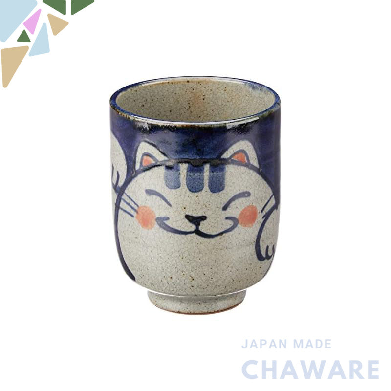 【made in japan】
Hasami Porcelain Cat Hand-Painted Tea Cup (Large, Blue) - Made in Japan, Perfect for Tea and Coffee Love