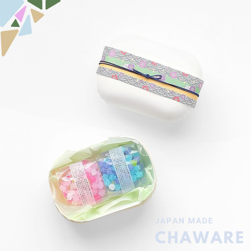 Aoki Kouetsudo Candy Gift Box - 2 Packs of Kinpira Sugar Confectionery featuring Sakura Flowers and Forget-Me-Nots, 50g 