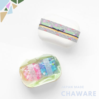 Aoki Kouetsudo Candy Gift Box - 2 Packs of Kinpira Sugar Confectionery featuring Sakura Flowers and Forget-Me-Nots, 50g 