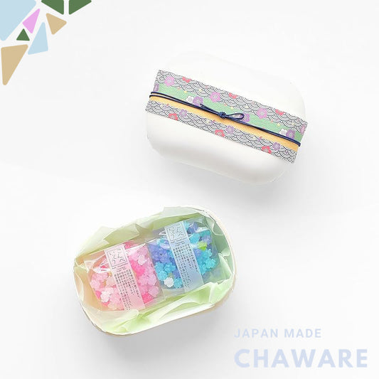 Aoki Kouetsudo Candy Gift Box - 2 Packs of Kinpira Sugar Confectionery featuring Sakura Flowers and Forget-Me-Nots, 50g 