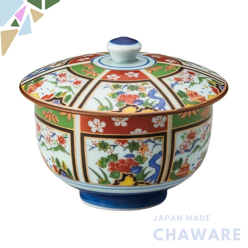 【made in japan】
Nishikama Toriyama Water-Patterned Covered Cup | Lidded Sencha Tea Set (Arita Porcelain) [10×8.5cm (200c