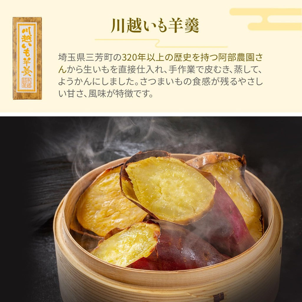Kinoshita Sweet Red Bean Paste One-Bite Mini Yokan [Additive-Free, Domestic Ingredients] Gift or Souvenir Individually Wrapped 50g Each, No Artificial Sweeteners, Colors, Flavors, or Emulsifiers (Set of 10, Kawagoe Sweet Potato Yokan)