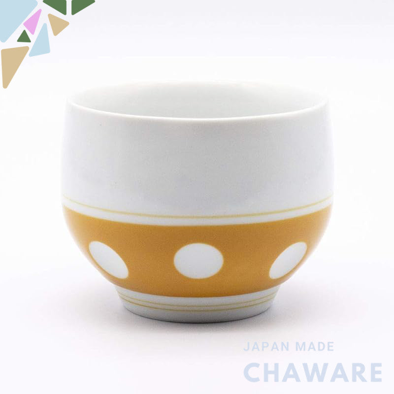 【made in japan】
Yoshida Yaki Fuku Sen Kiln Gyokusen Tea Cup, Polka Dot Design in Orange, 8x6cm, Capacity 140ml, Microwav
