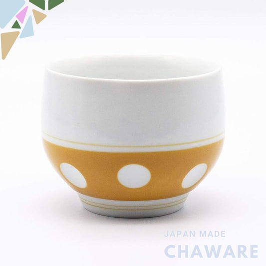 【made in japan】
Yoshida Yaki Fuku Sen Kiln Gyokusen Tea Cup, Polka Dot Design in Orange, 8x6cm, Capacity 140ml, Microwav
