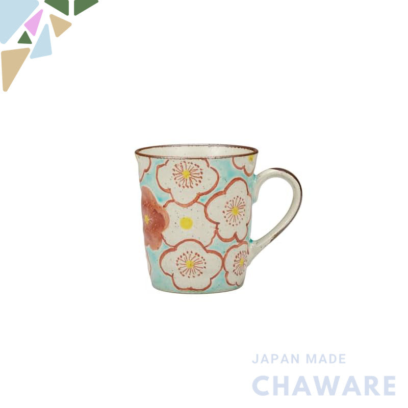 Kutani Porcelain Iwataya - Unique Kutani Mug with Plum Blossom Pattern K8-850, Perfect for Tea or Coffee Loverschaware
